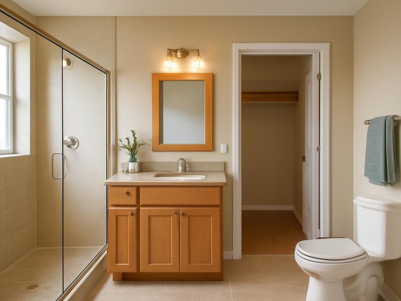 AI concept: Remodeled idea: room enlarged into a closet, 36-inch door and space to turn