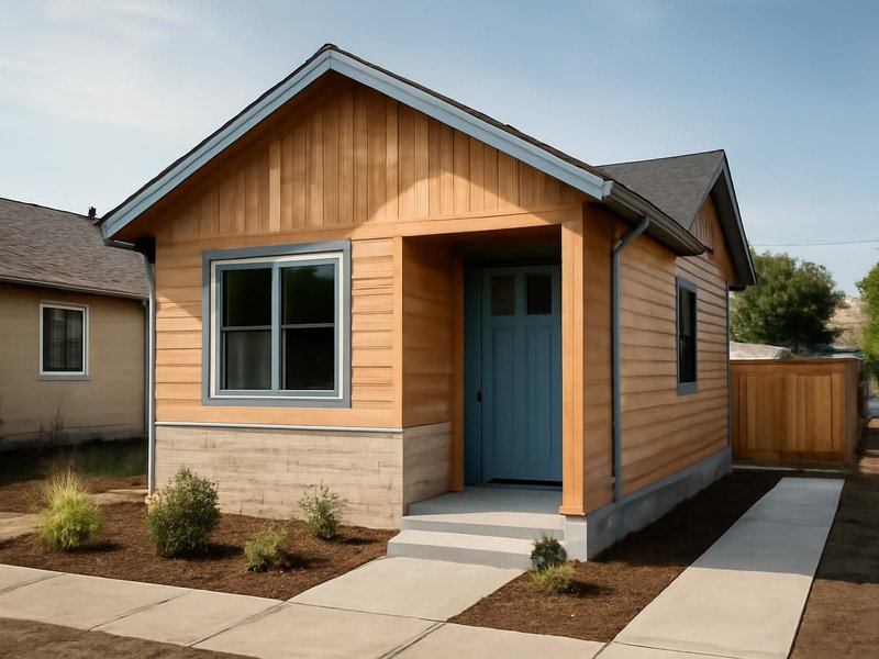 AI concept: Remodeled idea: two-bedroom ADU facing the side street