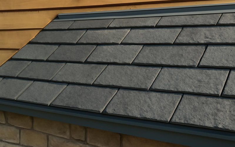 AI concept: Designer asphalt shingles cut to look like slate