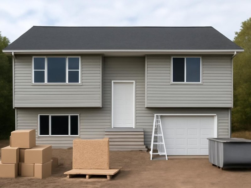 AI concept: An American split-level house with a finished impact-resistant asphalt shingle roof