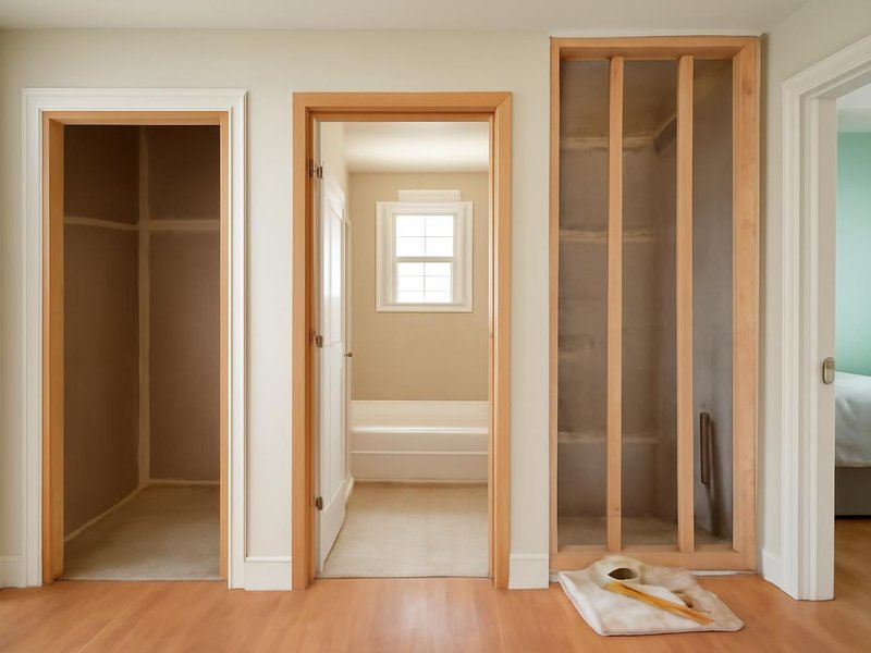 AI concept: Existing condition: deep upstairs hall closet next to two bedrooms