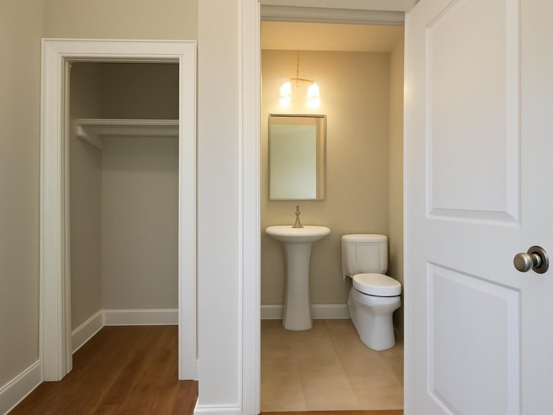 AI concept: Hall closet into a half bath