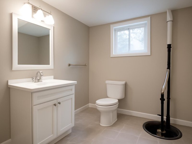 AI concept: Basement full bath with pump