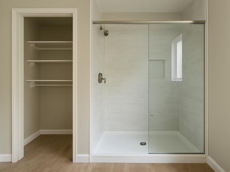 AI concept: Closet absorbed, new shower