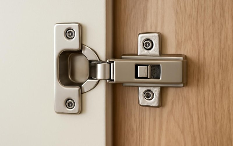 AI concept: Concealed soft-close hinge on a refaced door