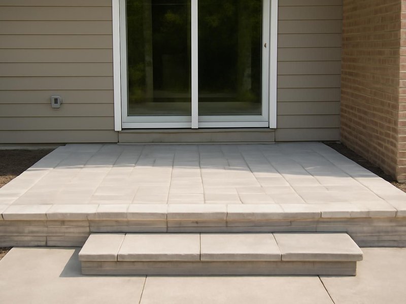 AI concept: Existing condition: sunken patio a step below the sliding door