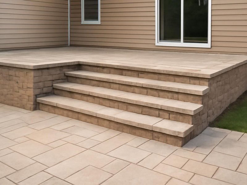 AI concept: Two-level patio with steps