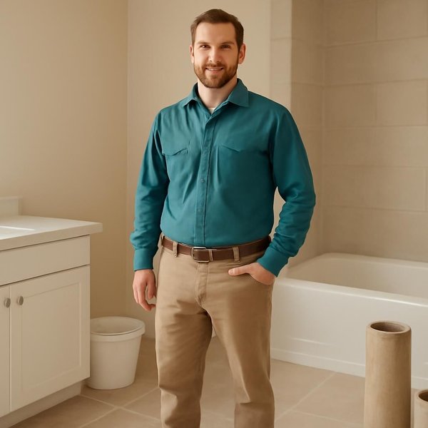 AI concept: Fictional remodeling professional illustrating a project role