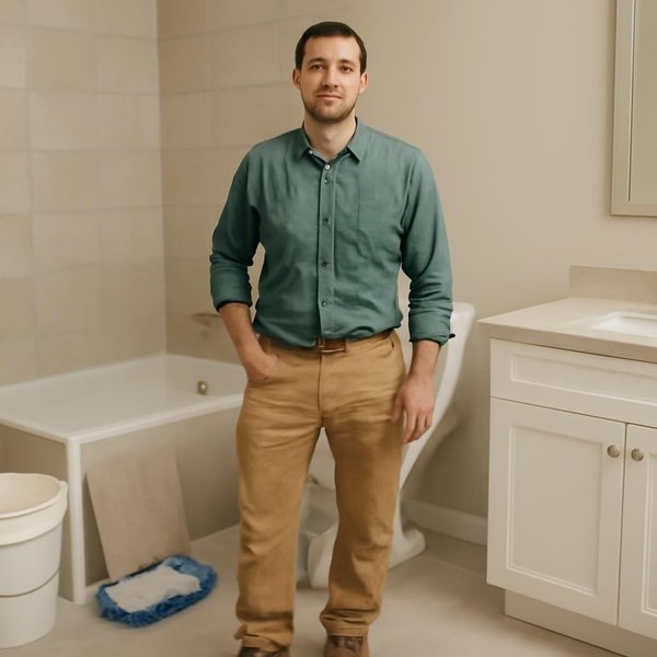 AI concept: Fictional remodeling professional illustrating a project role