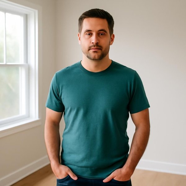AI concept: Fictional remodeling professional illustrating a project role