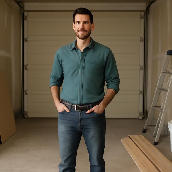AI concept: Fictional remodeling professional illustrating a project role