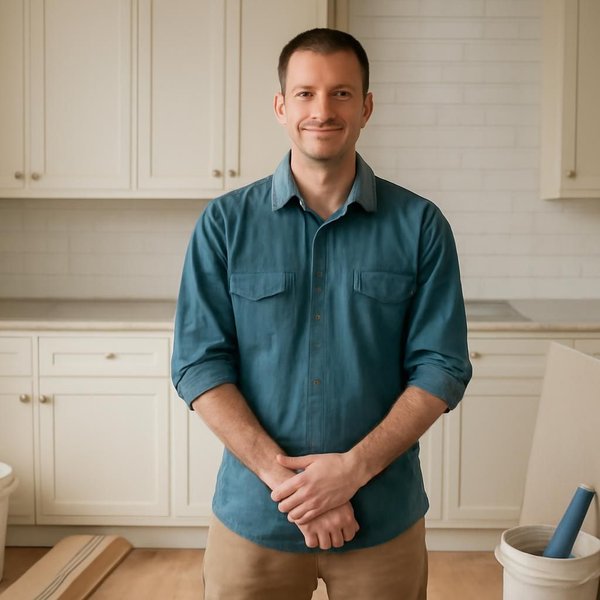 AI concept: Fictional remodeling professional illustrating a project role
