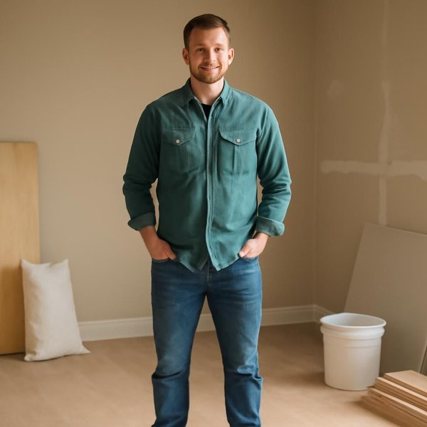 AI concept: Fictional remodeling professional illustrating a project role