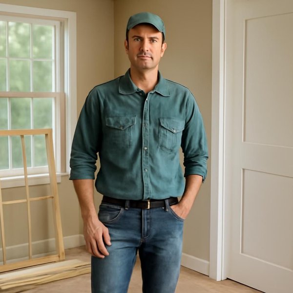 AI concept: Fictional remodeling professional illustrating a project role