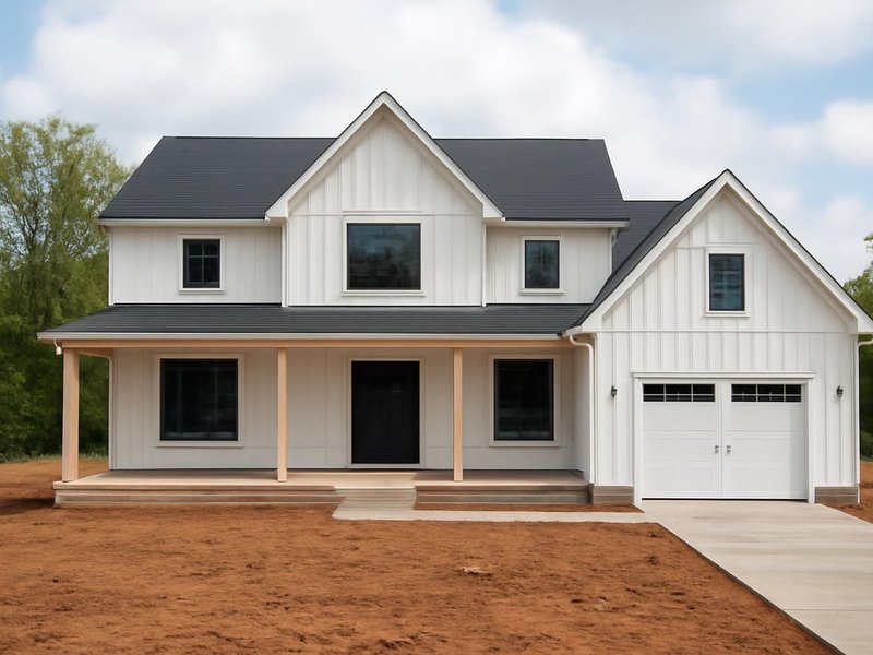 AI concept: Remodeled idea: new four-bedroom farmhouse-style home built on the lot