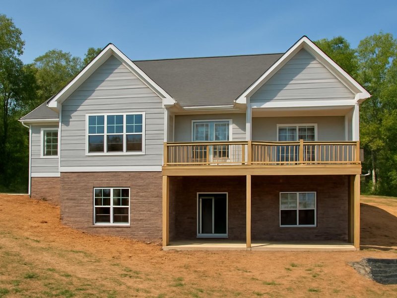 AI concept: Walkout home on a sloped lot