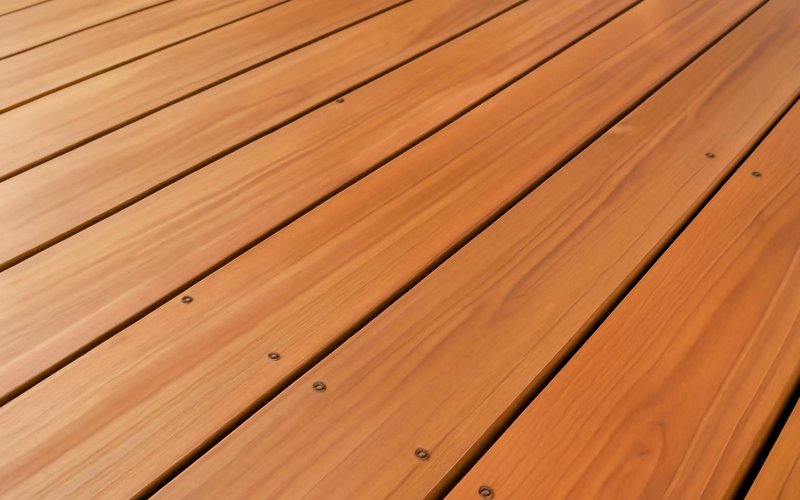AI concept: Western red cedar deck boards with a clear finish