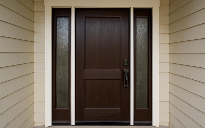 AI concept: Front door sidelites with textured privacy glass