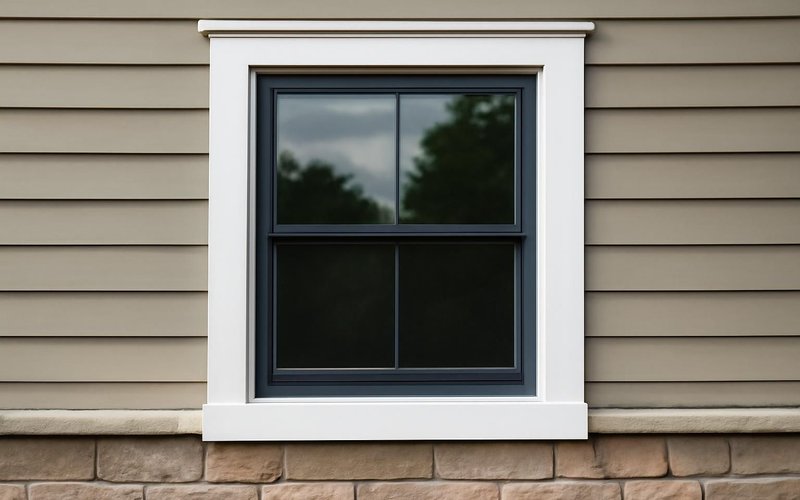 AI concept: New fiberglass window in a renovated exterior