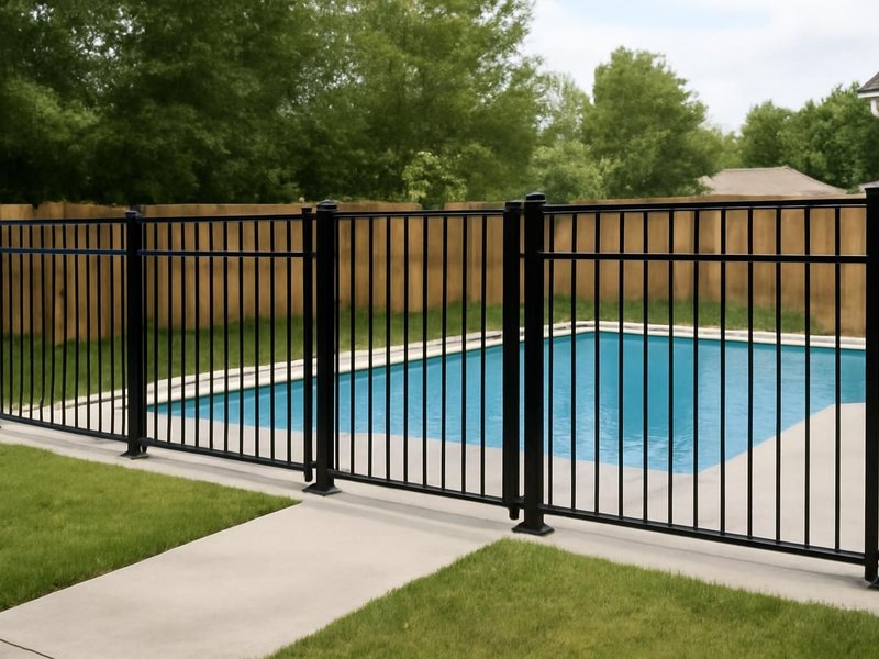 AI concept: Aluminum pool fence, 3 gates