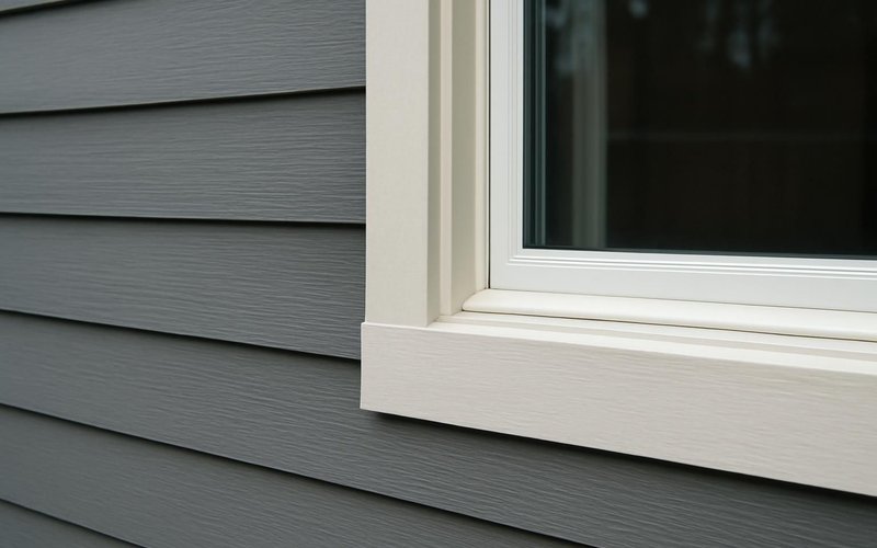 AI concept: Fiber cement trim around a window