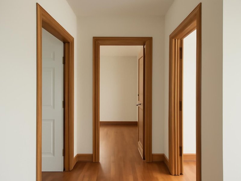 AI concept: Existing condition: hallway with mismatched door casings