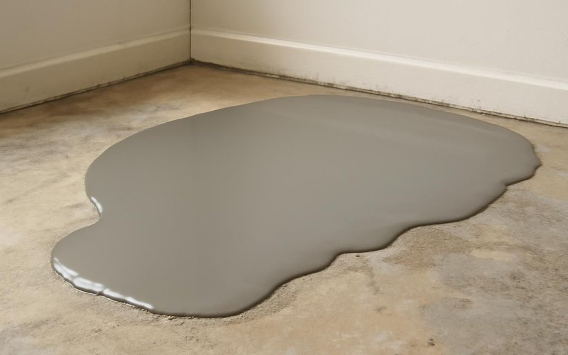 AI concept: Self-leveling compound poured over a low spot