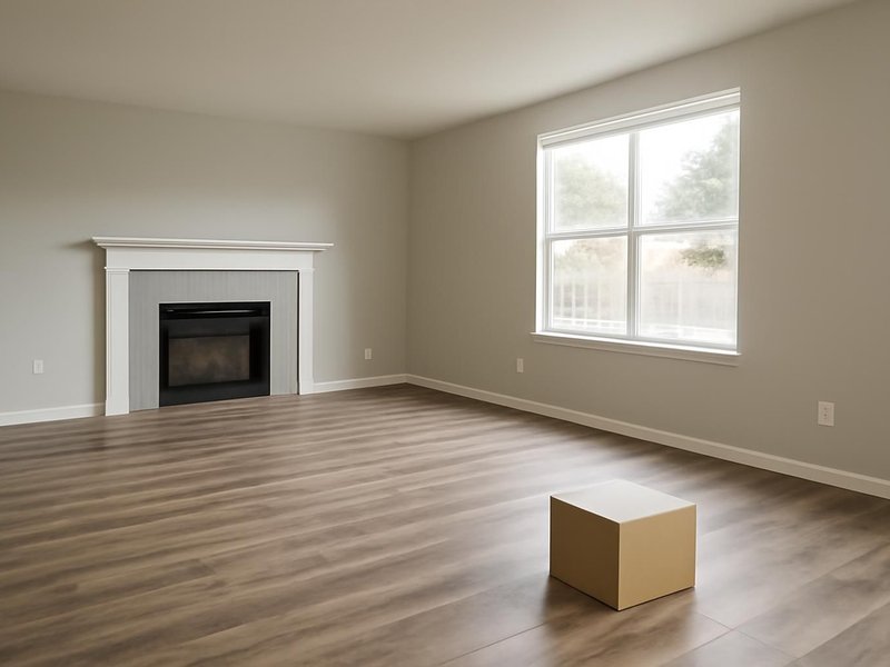 AI concept: Living room in vinyl plank