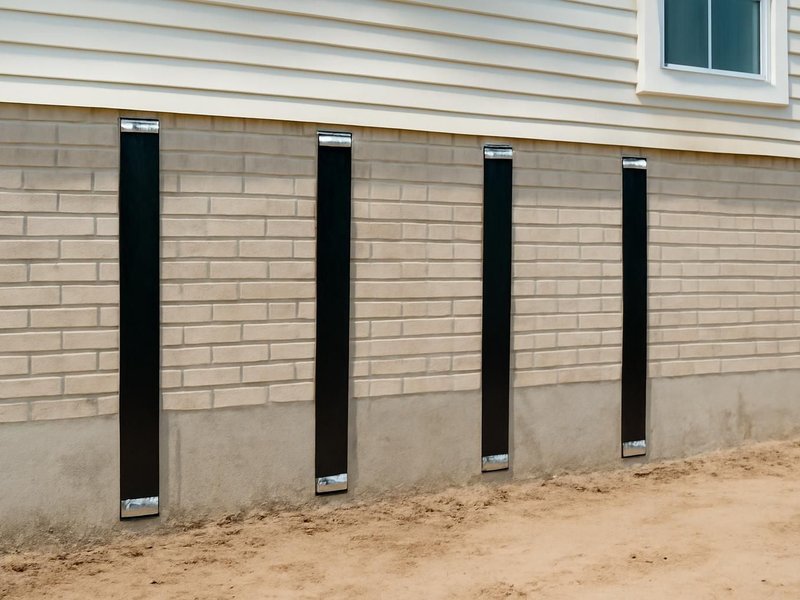 AI concept: Remodeled idea: wall held by carbon fiber straps every 4 feet
