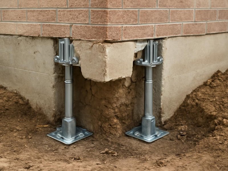 AI concept: Push piers under a settling corner