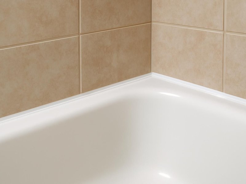 AI concept: Remodeled idea: clean new silicone caulk line around the tub