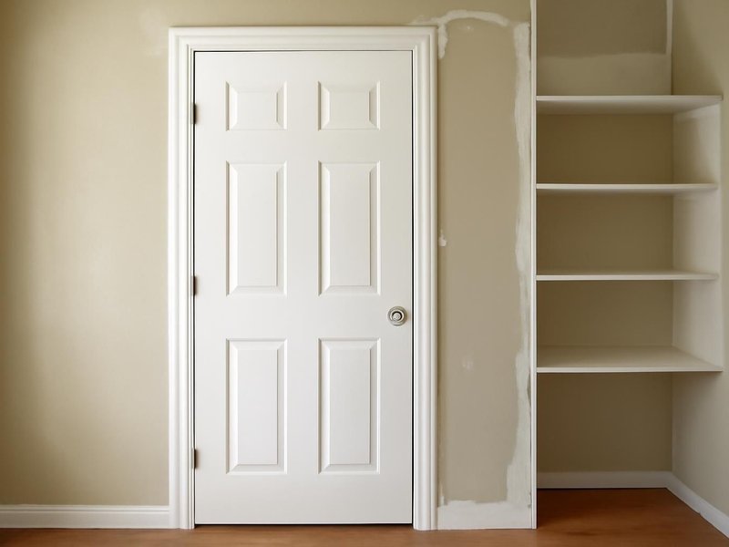 AI concept: Door, drywall, caulk, shelves