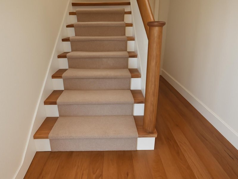 AI concept: Existing condition: carpeted stairs with a worn runner