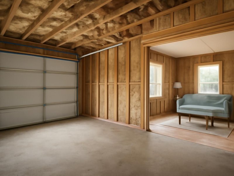 AI concept: Existing condition: attached garage used as a cold catch-all room