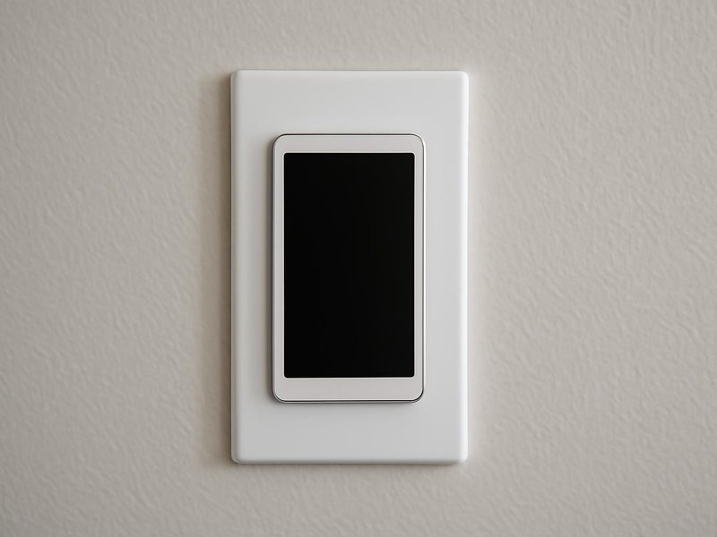 After: same door with a keypad smart lock and a video doorbell
