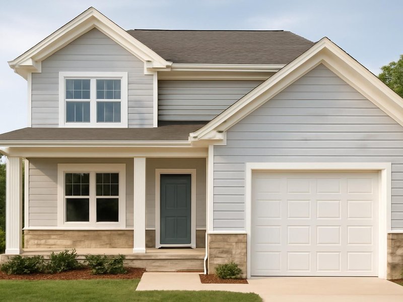 AI concept: Remodeled idea: the house scraped, primed and painted with crisp white trim