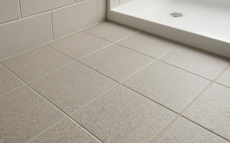 AI concept: Slip-resistant porcelain tile in a bathroom