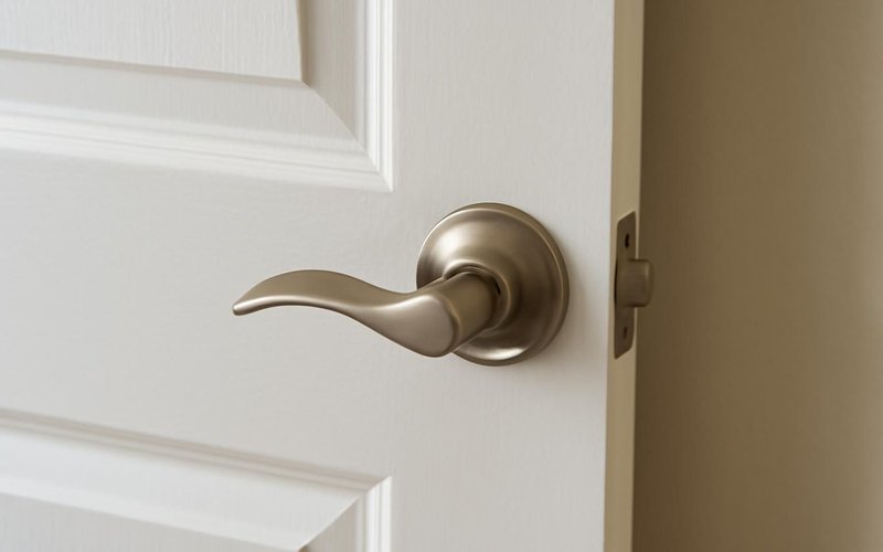 AI concept: Lever door handle on a bedroom door