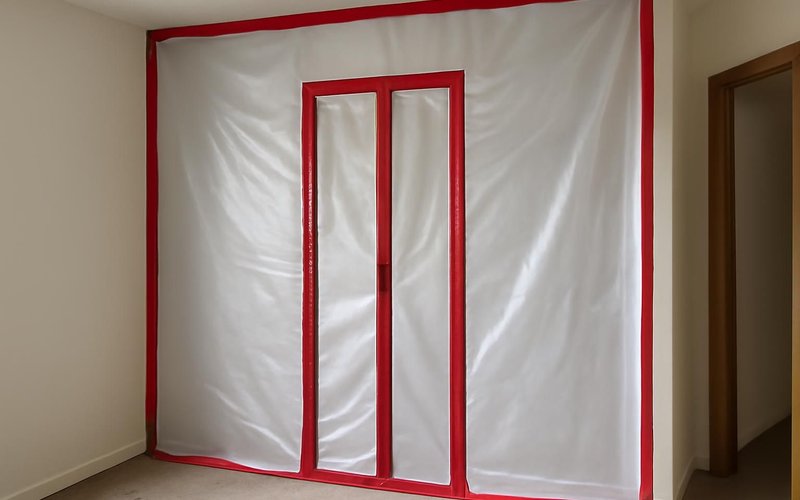 Plastic containment walls with a zipper door