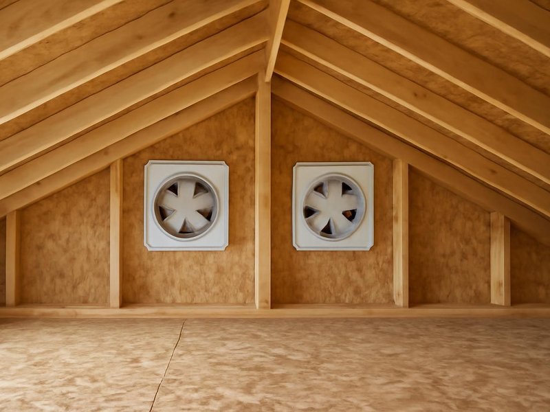 Attic sheathing and fans