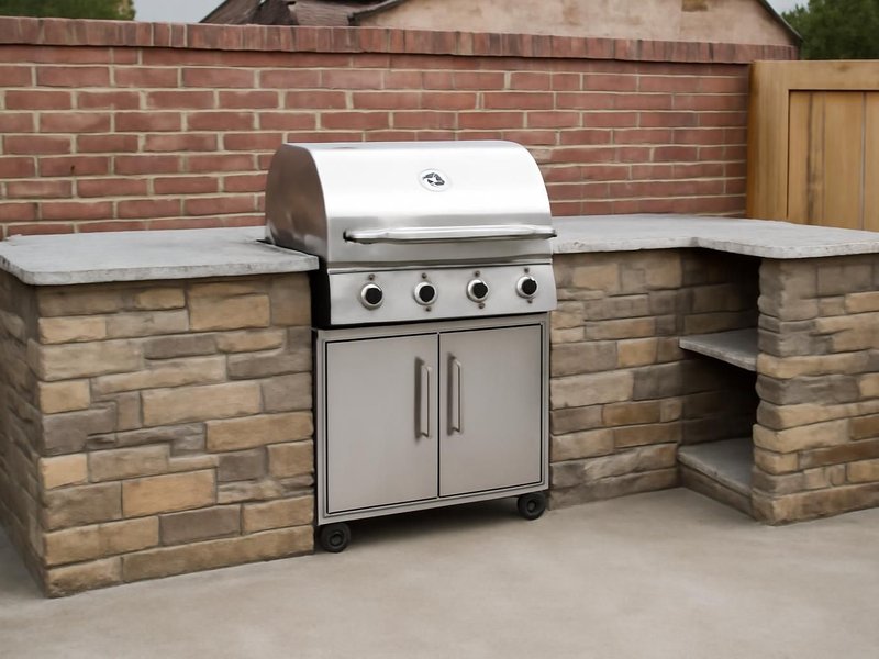 AI concept: Existing condition: a portable grill on a bare concrete patio