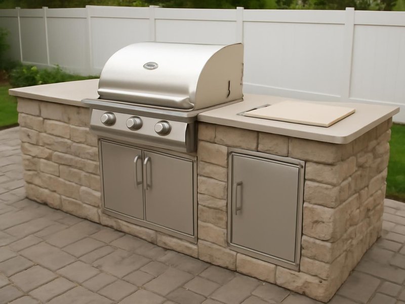 AI concept: Grill island on pavers