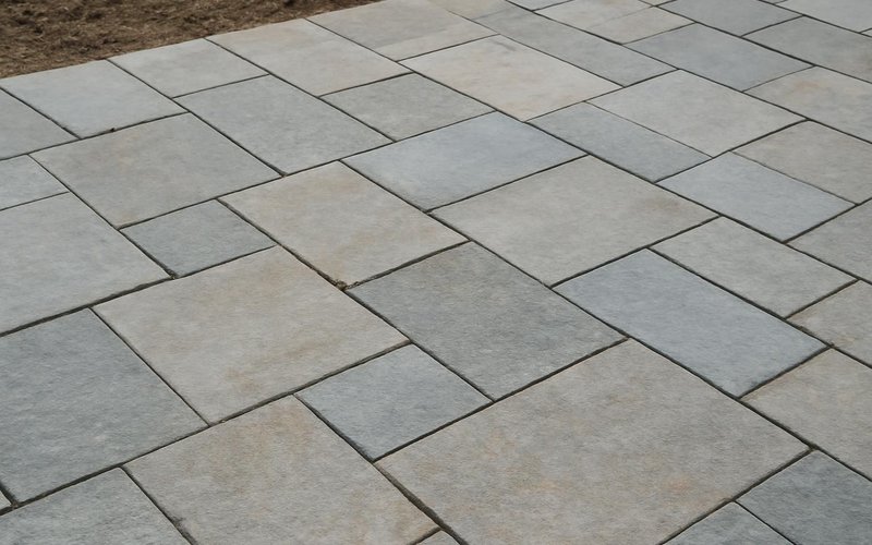 AI concept: Bluestone patio pavers laid in a pattern