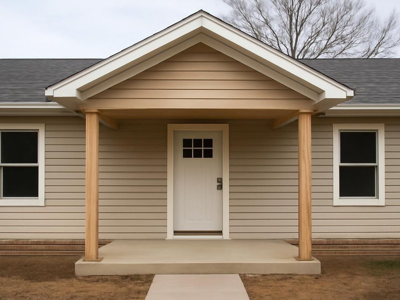 AI concept: Gable covered entry, ranch house