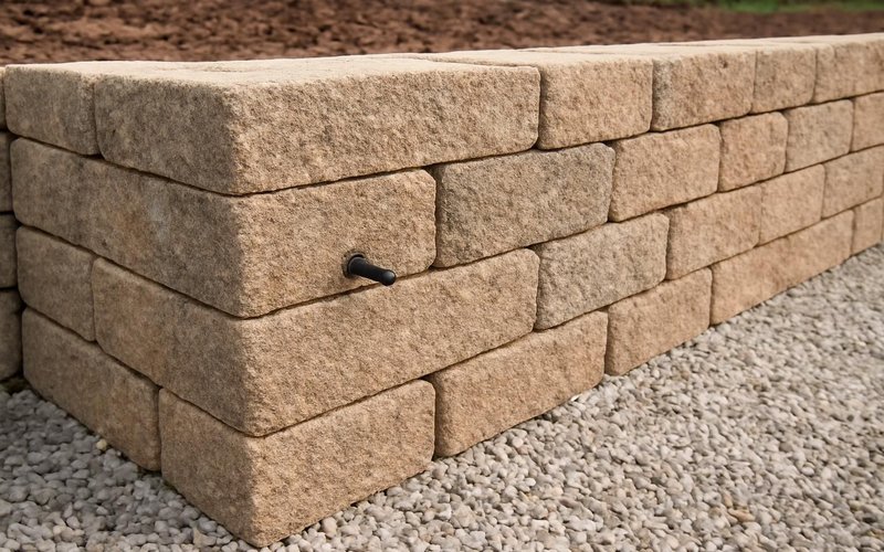 Versa-Lok retaining wall block with pins