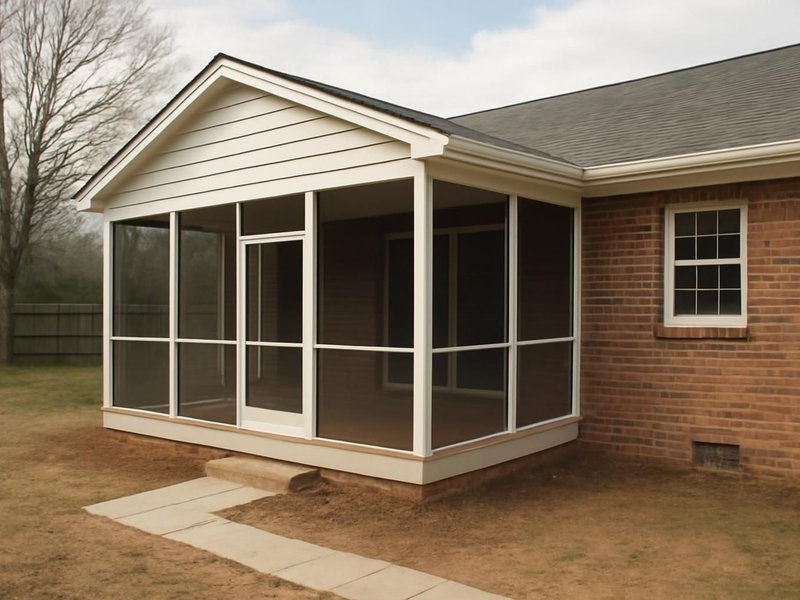 Before: bare side yard next to a brick ranch