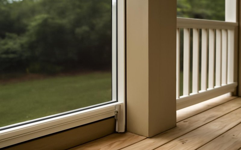 Screen Tight track system on porch posts
