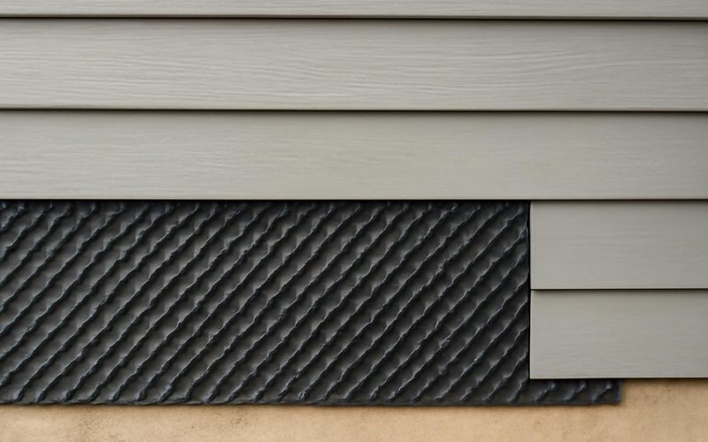 AI concept: Drainage mat behind lap siding