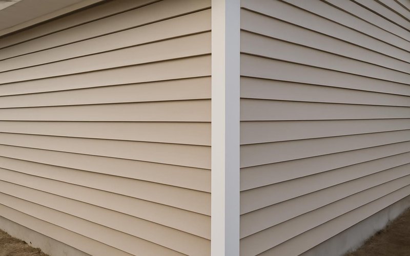AI concept: Vinyl lap siding on a new addition