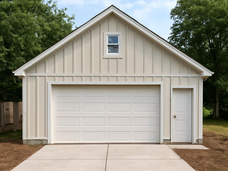 AI concept: Detached garage, board and batten